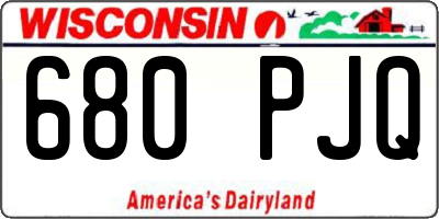 WI license plate 680PJQ