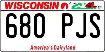 WI license plate 680PJS