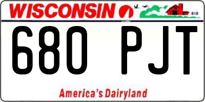 WI license plate 680PJT