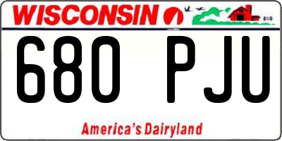 WI license plate 680PJU