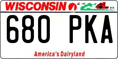WI license plate 680PKA