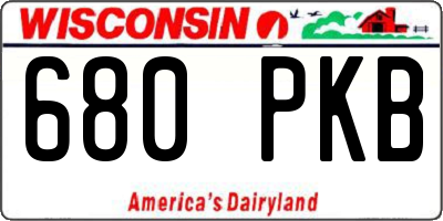 WI license plate 680PKB
