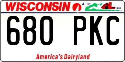 WI license plate 680PKC