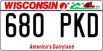 WI license plate 680PKD