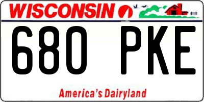 WI license plate 680PKE
