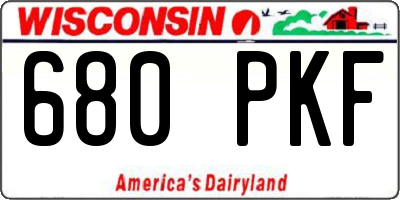 WI license plate 680PKF