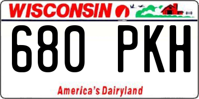 WI license plate 680PKH