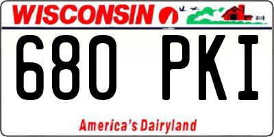 WI license plate 680PKI