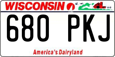 WI license plate 680PKJ