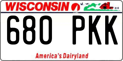 WI license plate 680PKK