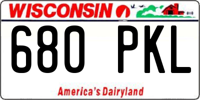 WI license plate 680PKL