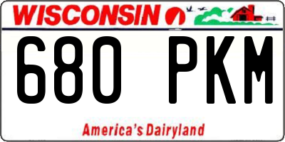 WI license plate 680PKM