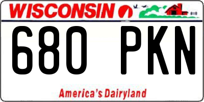 WI license plate 680PKN