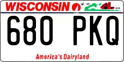 WI license plate 680PKQ