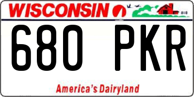 WI license plate 680PKR