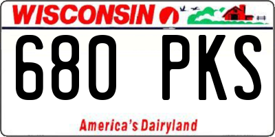 WI license plate 680PKS