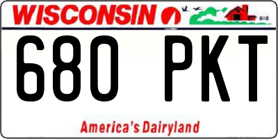 WI license plate 680PKT