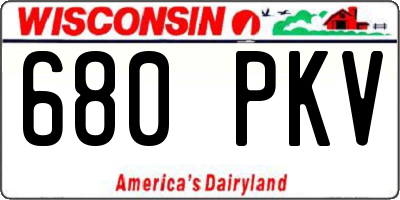 WI license plate 680PKV