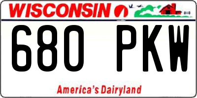 WI license plate 680PKW