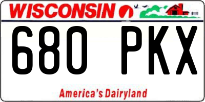 WI license plate 680PKX