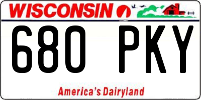 WI license plate 680PKY