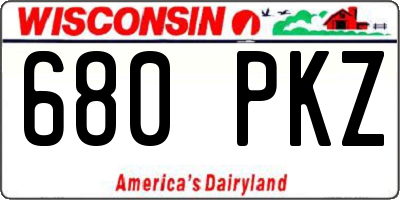 WI license plate 680PKZ