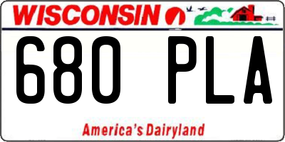 WI license plate 680PLA