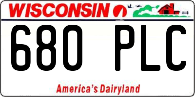 WI license plate 680PLC