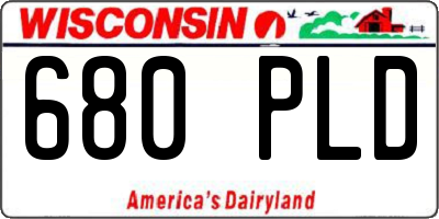 WI license plate 680PLD