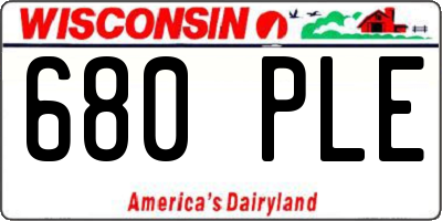 WI license plate 680PLE
