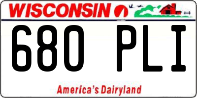 WI license plate 680PLI
