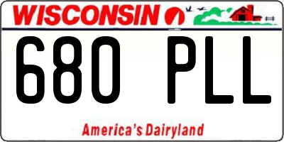 WI license plate 680PLL
