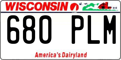 WI license plate 680PLM