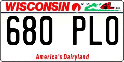 WI license plate 680PLO
