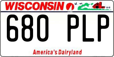 WI license plate 680PLP