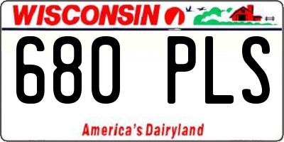 WI license plate 680PLS