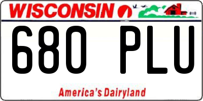 WI license plate 680PLU