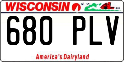WI license plate 680PLV