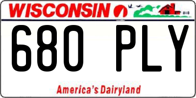 WI license plate 680PLY