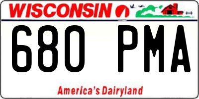 WI license plate 680PMA