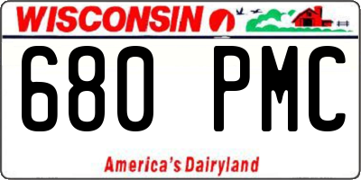 WI license plate 680PMC