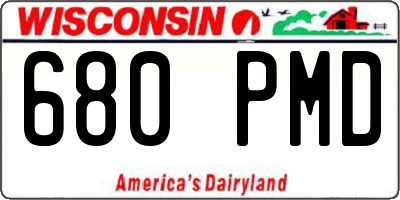 WI license plate 680PMD