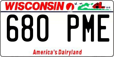 WI license plate 680PME