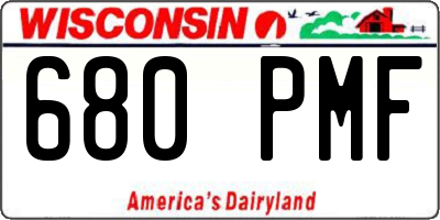 WI license plate 680PMF