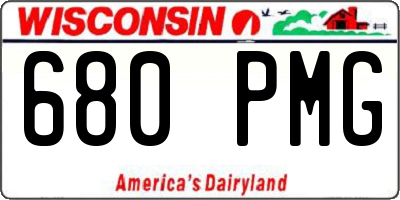 WI license plate 680PMG