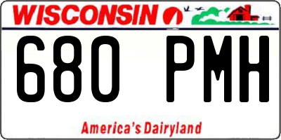 WI license plate 680PMH