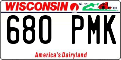 WI license plate 680PMK