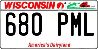 WI license plate 680PML