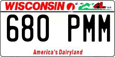 WI license plate 680PMM