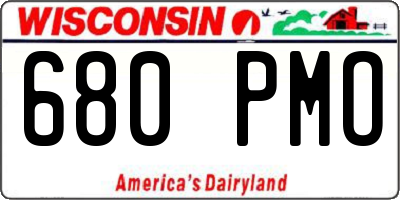 WI license plate 680PMO